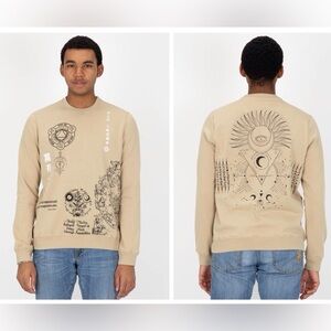 Blind Rooster Graphic Wraparound crewneck sweatshirt Size Medium Fields of Rye